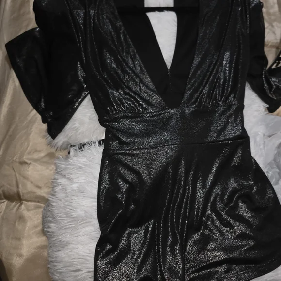 Express Black Shimmer Dress - Picture 4 of 5